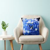 コバルトブルーフローラエレガントブルーアジサイ クッション (椅子)