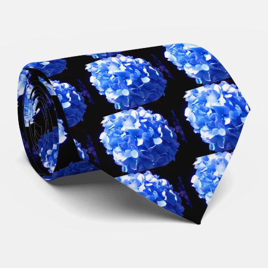 コバルトブルーフローラエレガントブルーアジサイ ネクタイ (ロール)