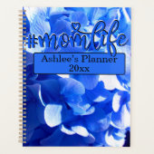 コバルトブルーフローラエレガントブルーアジサイ プランナー手帳 (正面)