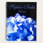 コバルトブルーフローラエレガントブルーアジサイ プランナー手帳 (正面)