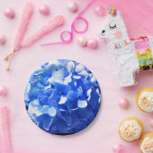 コバルトブルーフローラエレガントブルーアジサイ ペーパープレート (パーティー)