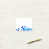 コバルトブルーフローラエレガントブルーアジサイ ポストイット (デスク上)