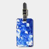 コバルトブルーフローラエレガントブルーアジサイ ラゲッジタグ (正面縦)