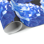 コバルトブルーフローラエレガントブルーアジサイ ラッピングペーパー (ロールコーナー)