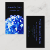 コバルトブルーフローラエレガントブルーアジサイ 名刺 (正面/裏面)