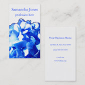 コバルトブルーフローラエレガントブルーアジサイ 名刺 (正面/裏面)