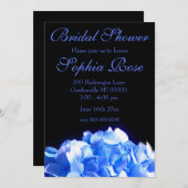 コバルトブルーフローラエレガントブルーアジサイ 招待状 (正面/裏面)