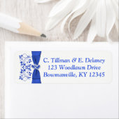 コバルトブルーホワイトハート差出人住所ラベル2 ラベル (インサイチュ)