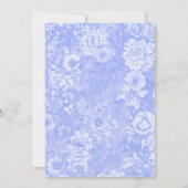 コバルトブルーホワイトフローラチノワセリーブライダルシャワー 招待状 (裏面)
