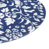 コバルトブルーホワイトラビットバニーバードエレガントフローラ カッティングボード (角)