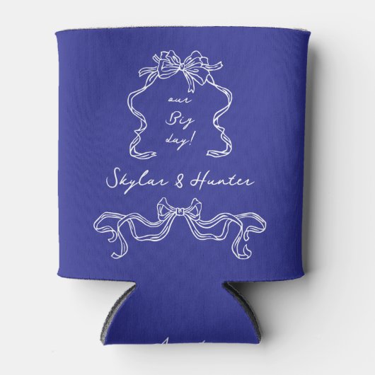 コバルトブルーボホボウラドルチェヴィータレトロ結婚ズ 缶クーラー (正面)