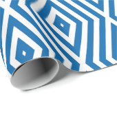 コバルトブルームードダイヤモンドシェブロン ラッピングペーパー (ロールコーナー)