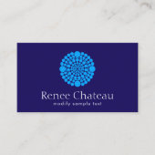 コバルトブルーモダンサークルモチーフ 名刺 (正面)