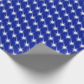 コバルトブルーモダンホワイトスターバスト爆発ギフト ラッピングペーパー (角)