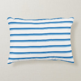 コバルトブルーモダン航海のストライプ アクセントクッション