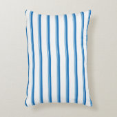 コバルトブルーモダン航海のストライプ アクセントクッション (正面(垂直))