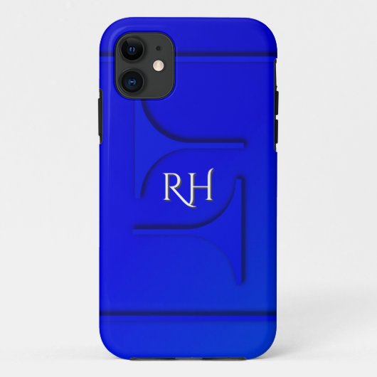 コバルトブルーモノグラム Case-Mate iPhoneケース (裏面)