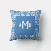 コバルトブルーリバースギリシャ鍵縁どモノグラム クッション (裏面)