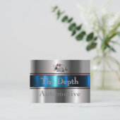 コバルトブルー及び鋼鉄銀製w/Antique車 名刺 (スタンド正面)