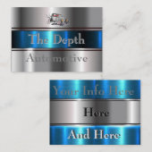 コバルトブルー及び鋼鉄銀製w/Antique車 名刺 (正面/裏面)