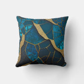 コバルトブルー大理石モザイク金ゴールドインレイ静脈 クッション (裏面)