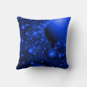 コバルトブルー宇宙フラクタルアート クッション (裏面)