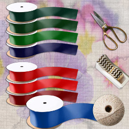 コバルトブルー無地のカラーミニマエレガントリスト サテンリボン