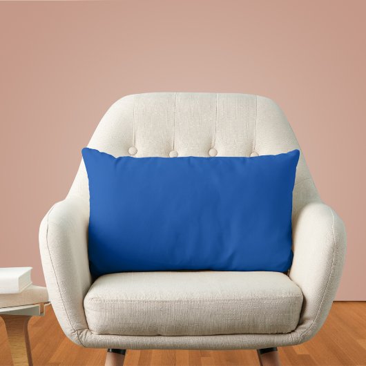 コバルトブルー無地のカラー ランバークッション