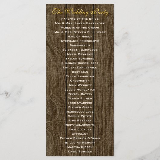 コバルトブルー素朴ひまわり結婚式 プログラム (裏面)