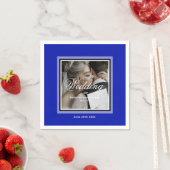 コバルトブルー結婚のナプキン スタンダードカクテルナプキン (インサイチュ)