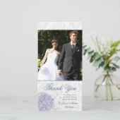 コバルトブルー結婚アジサイ感謝していアの花 サンキューカード (スタンド正面)