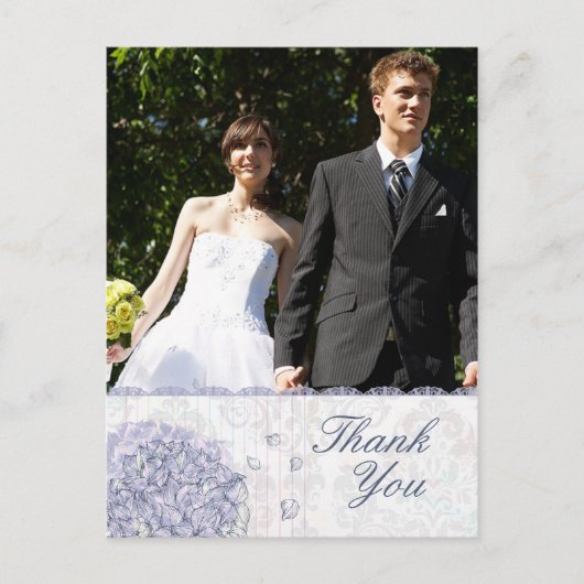 コバルトブルー結婚アジサイ感謝していアの花 ポストカード (正面)