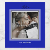 コバルトブルー結婚50周年カスタム記念 ワインラベル (シングルラベル)