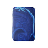 コバルトブルー背景テクスチャード手作り バスマット (正面縦)