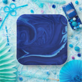 コバルトブルー背景プレート ペーパープレート (パーティー)