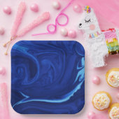 コバルトブルー背景プレート ペーパープレート (パーティー)