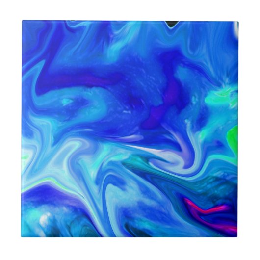 コバルトブルー色 タイル (正面)