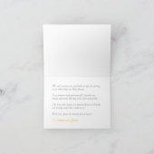 コバルトブルー蝶とヒマワリ赤ちゃんシャワー サンキューカード (内部)