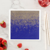 コバルトブルー金ゴールドグリッターグラデーション勾配 (インサイチュ)