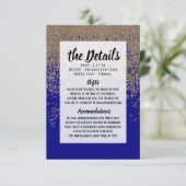 コバルトブルー金ゴールドグリッターグラデーション勾配 エンクロージャーカード (スタンド正面)