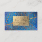 コバルトブルー金ゴールドサファイアセピアフォイル植物学 名刺 (正面)