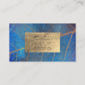 コバルトブルー金ゴールドサファイアセピアフォイル植物学 名刺 (裏面)