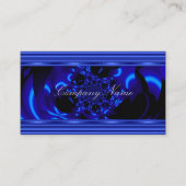 コバルトブルー金属抽象芸術名刺ブラック 名刺 (正面)