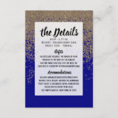 コバルトブルー ゴールド グリッター オンブレ グラデーション エンクロージャーカード (正面)