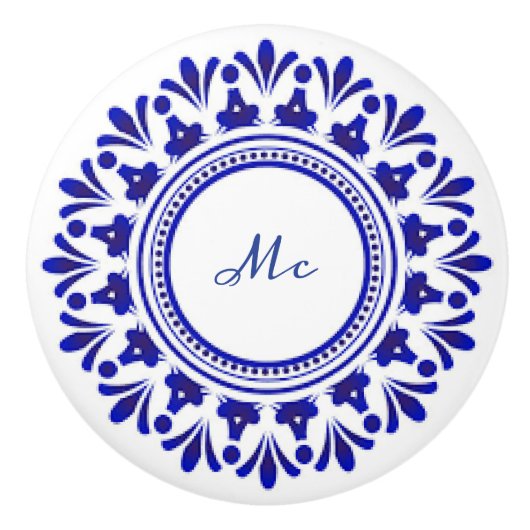 コバルトブルー「ルフルーア」 セラミックノブ (正面)