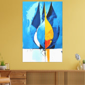 コバルトラインアートトリグ抽象芸術 キャンバスプリント (インサイチュ (リビング))