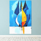 コバルトラインアートトリグ抽象芸術 キャンバスプリント (インサイチュ (ウッドフロア))