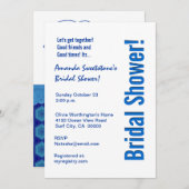 コバルモダントブルースタグランジーズブライダルシャワーV2 招待状 (正面/裏面)