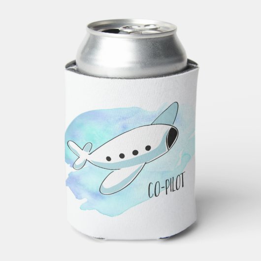 コパイロットと飛行機のオリジナルデザイン 缶クーラー (缶正面)