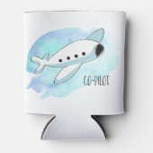 コパイロットと飛行機のオリジナルデザイン 缶クーラー (正面)
